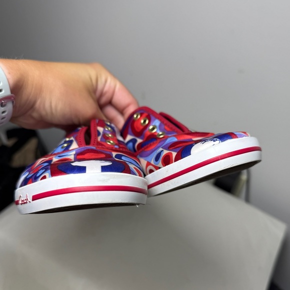 Coach Audrina Patchwork Satin Low Top Sneakers Sz 8.5 - Picture 3 of 10